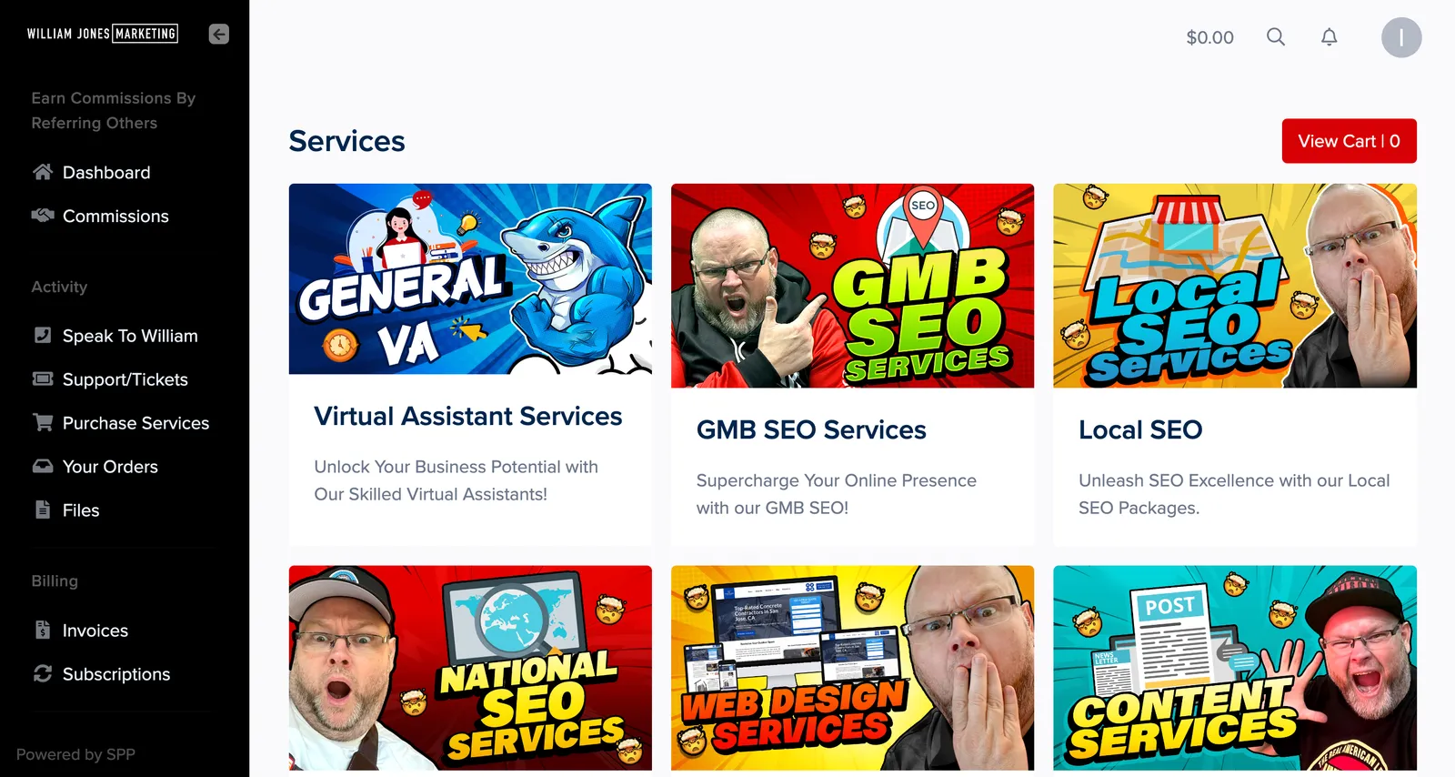 services tab